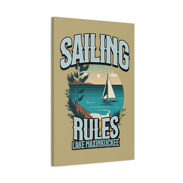 Sailing Rules, Lake Maxinkuckee, Culver, Indiana, Matte Canvas Print, Stretched