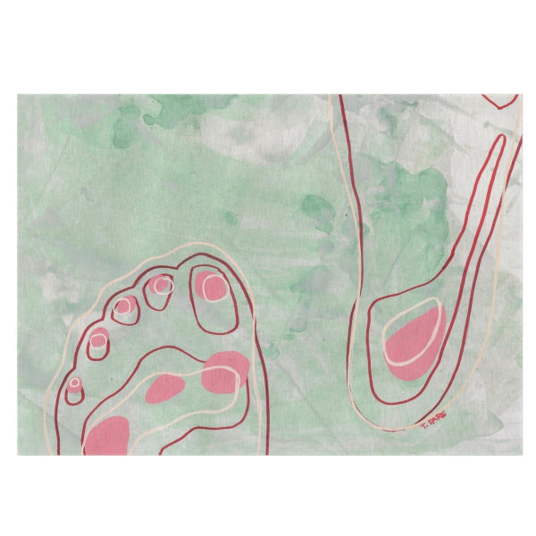 graphic of line drawing footprints