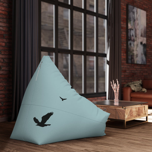 This custom bean bag cover features the Culver water tower and turkey vultures silhouettes