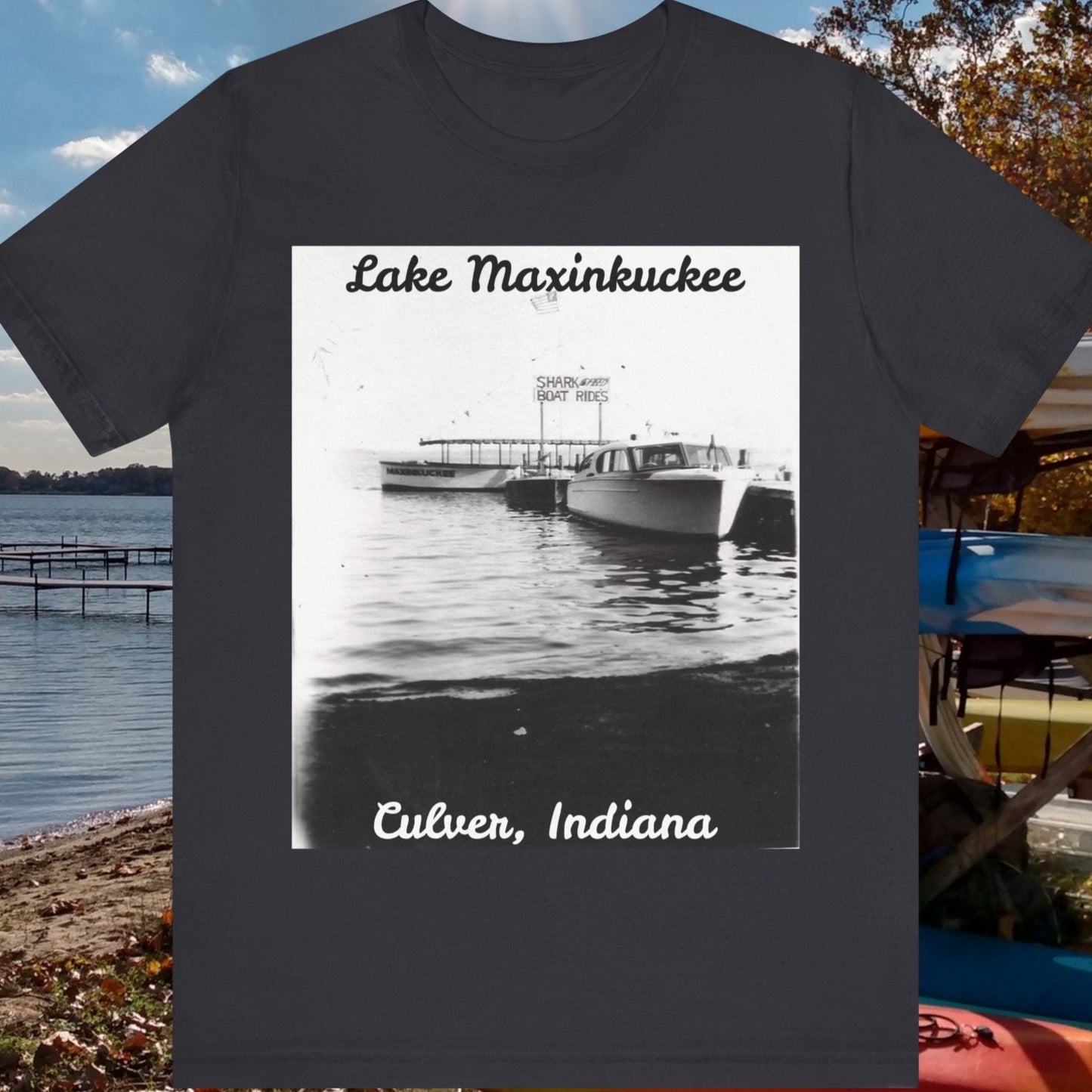Lake Maxinkuckee Speed Boat Rides Vintage Unisex Jersey Short Sleeve Tee