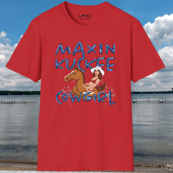 Funny Lake Maxinkuckee Cowgirl T-Shirt