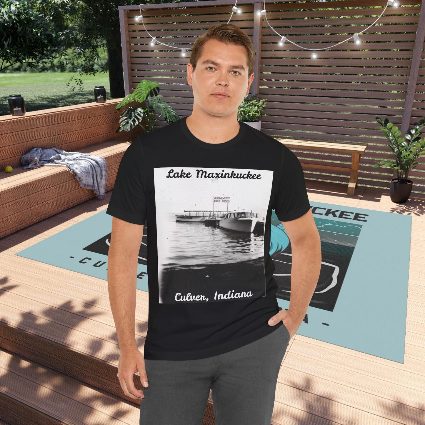 Lake Maxinkuckee Speed Boat Rides Vintage Unisex Tee, Indiana Lake Shirt, Summer Vacation T-Shirt, Boating Apparel, Lake Life Gift