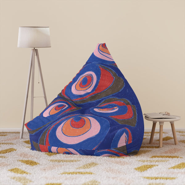 features an abstract design in fun colors