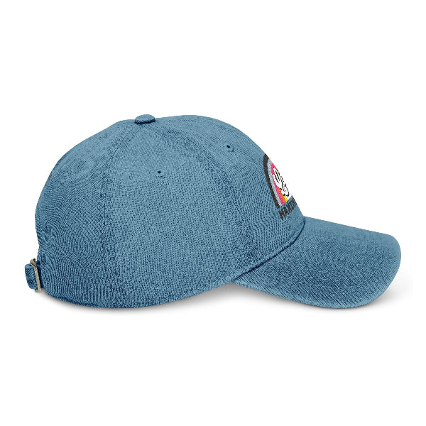Denim Hat with 'Lake Maxinkuckee' and Rainbow Embroidery