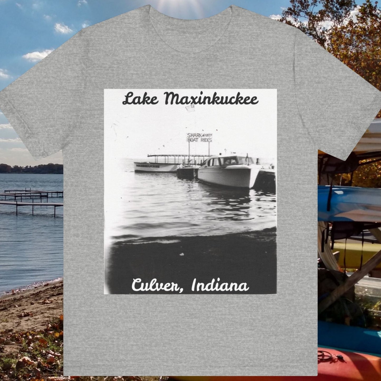 Lake Maxinkuckee Speed Boat Rides Vintage Unisex Jersey Short Sleeve Tee