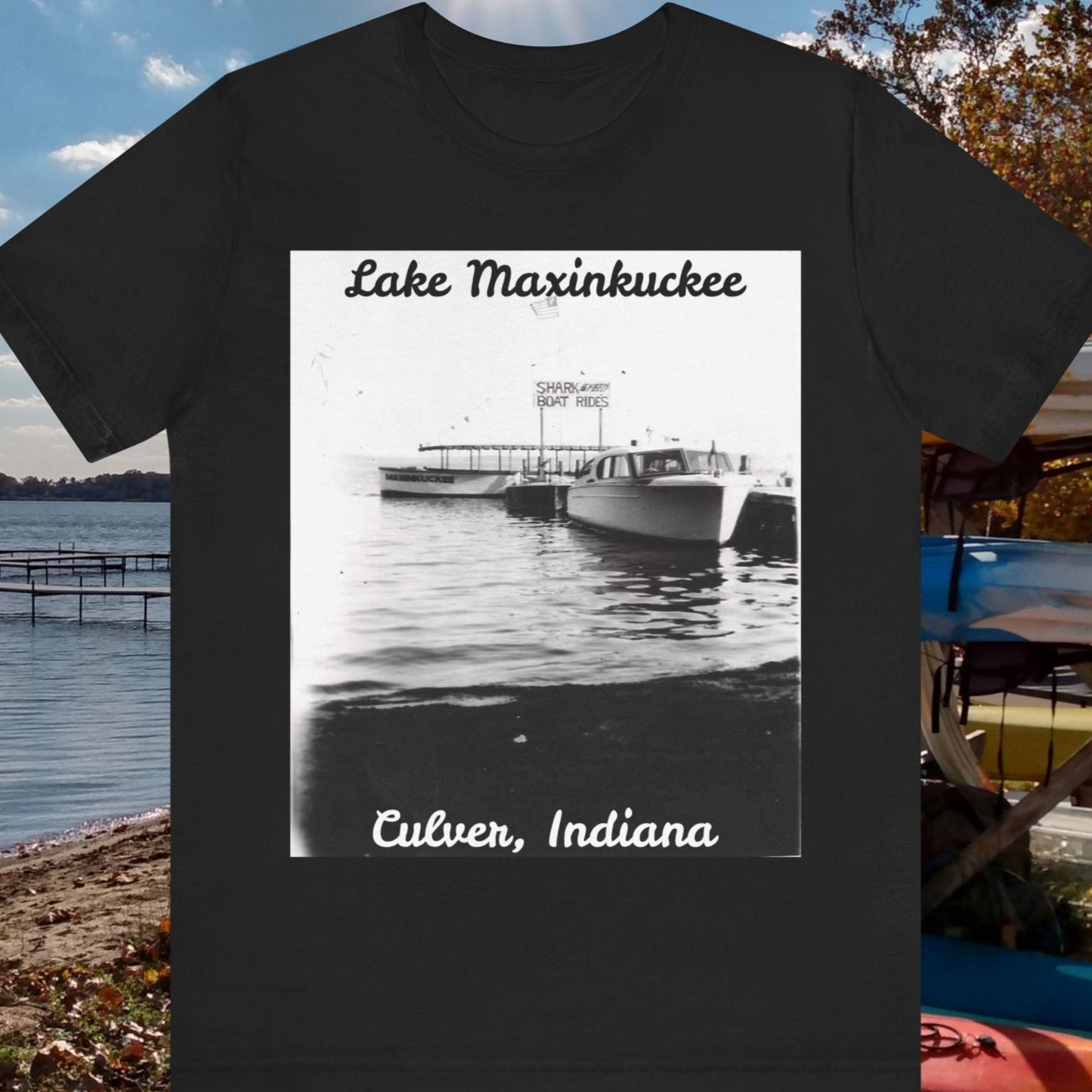 Lake Maxinkuckee Speed Boat Rides Vintage Unisex Jersey Short Sleeve Tee