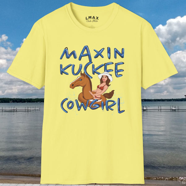 Funny Lake Maxinkuckee Cowgirl T-Shirt