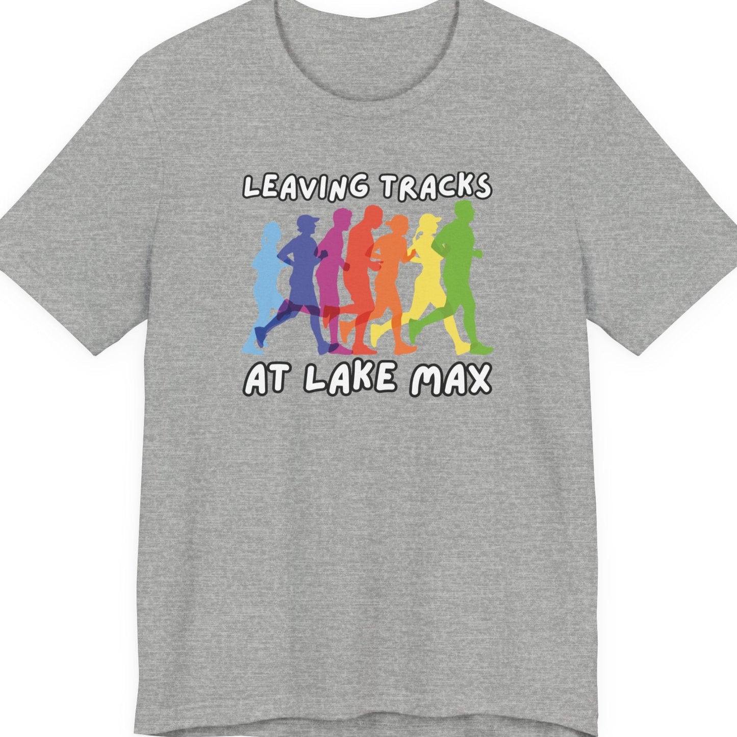 Leaving Tracks at Lake Max Colorful Runners ultimate Unisex Jersey Short Sleeve Tee in athletic heather