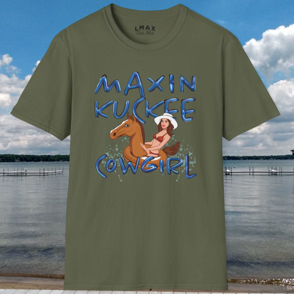 Funny Lake Maxinkuckee Cowgirl T-Shirt