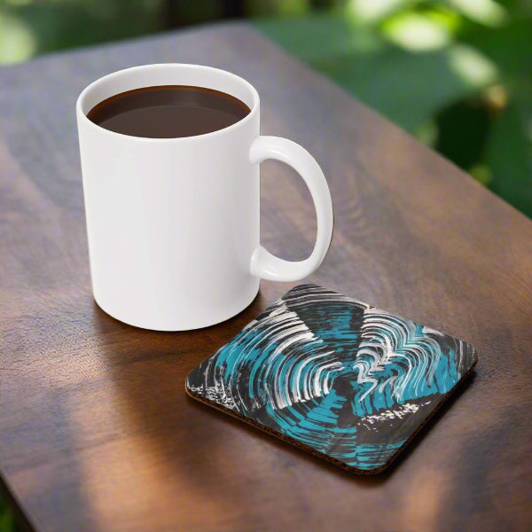 Jellyfish Slinky #12 abstract graphic in black, white, turquoise