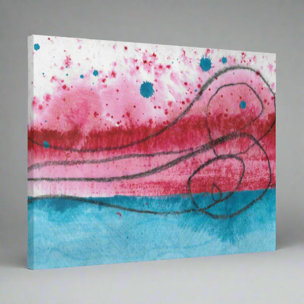 Mysteries of the Shoreline #5, water themed Pod Canvas Gallery Wrap, Ready to Hang Abstract Wall Art