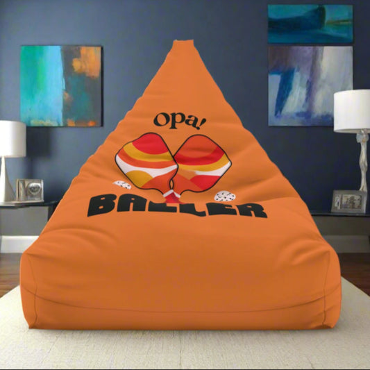 graphic of two pickleball paddles crossed with text OPA! above and BALLER underneath