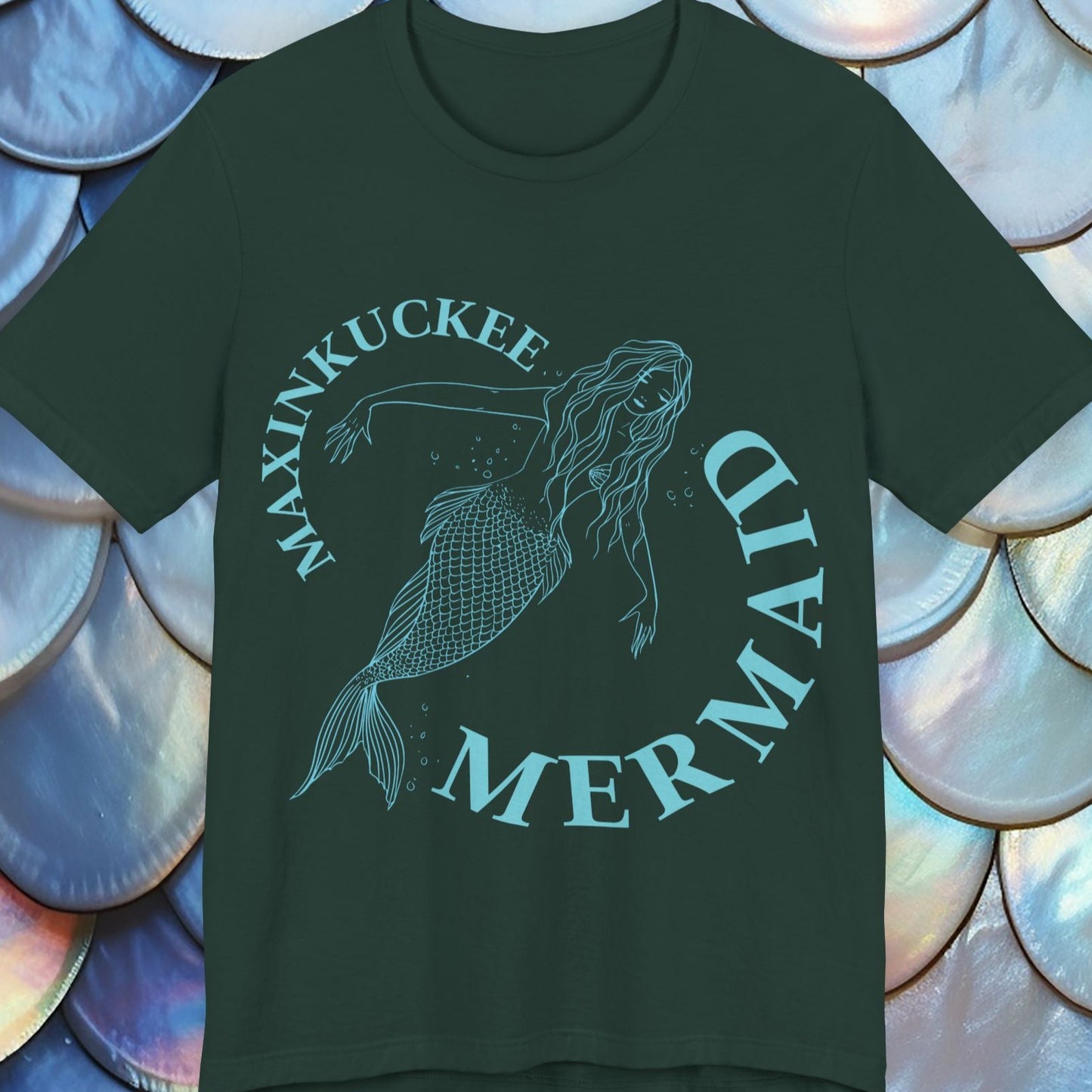 Drifter Mermaid Graphic Unisex Jersey Short Sleeve Tee in forest