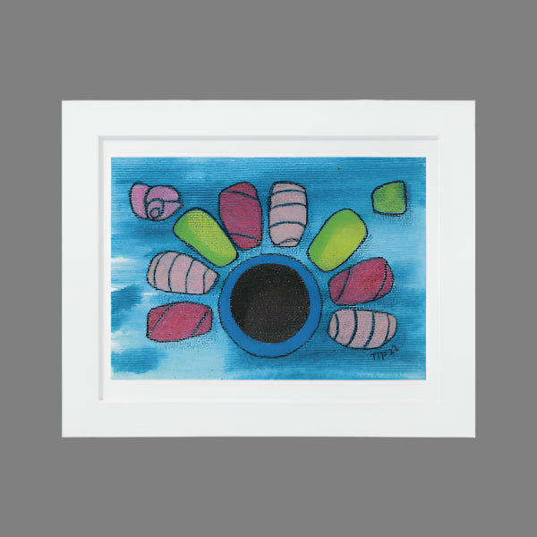 Sushi Blue Plate Special #5 Rainbow Roll, Framed Horizontal Poster