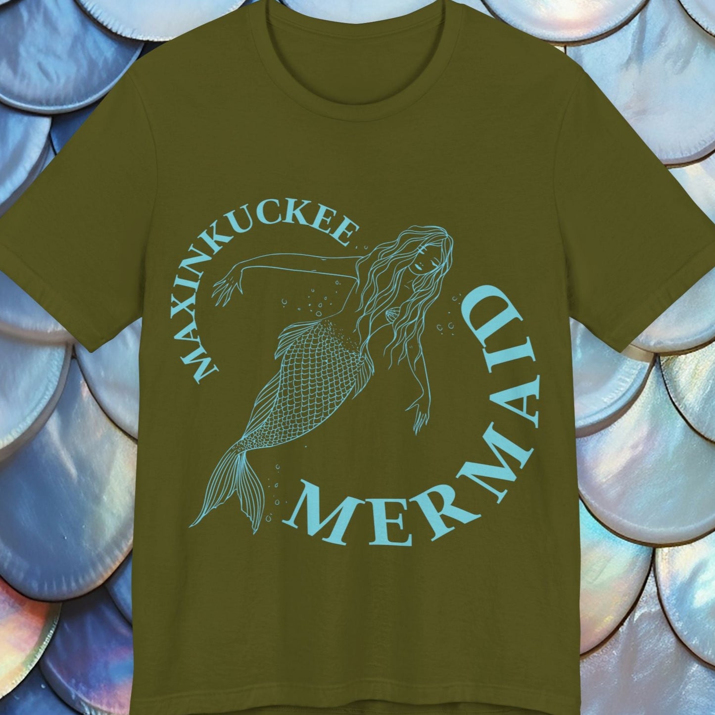 Drifter Mermaid Graphic Unisex Jersey Short Sleeve Tee in olive