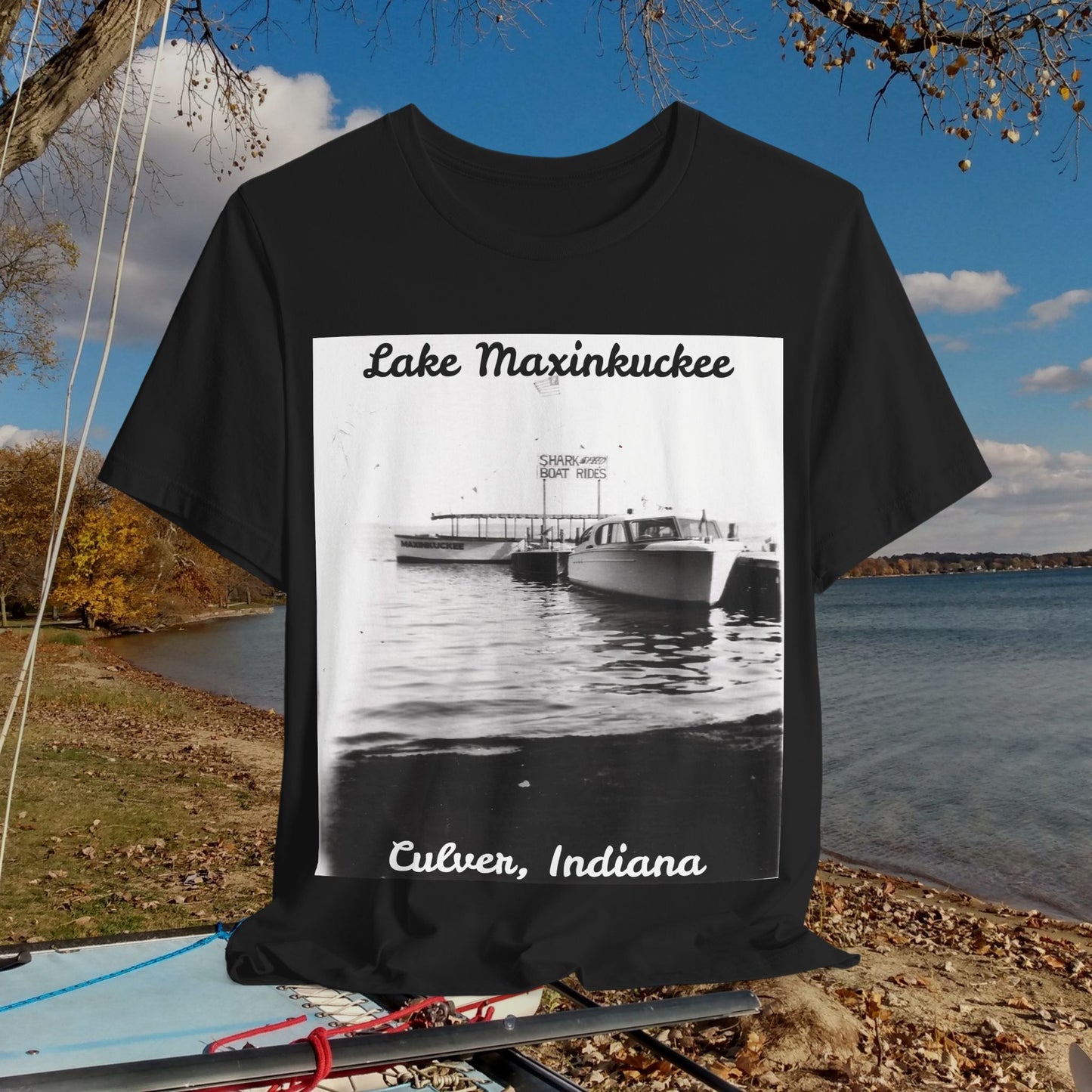 Lake Maxinkuckee Speed Boat Rides Vintage Unisex Jersey Short Sleeve Tee in your closet!