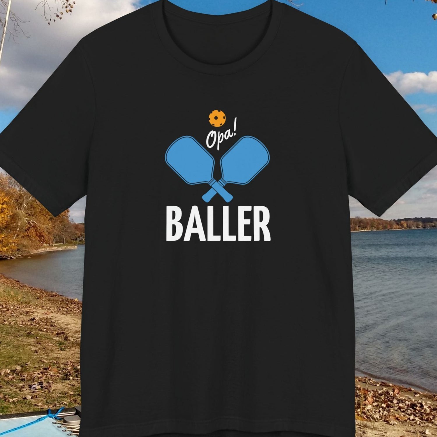 Opa! Baller Pickleball unisex jersey short sleeve tee in black