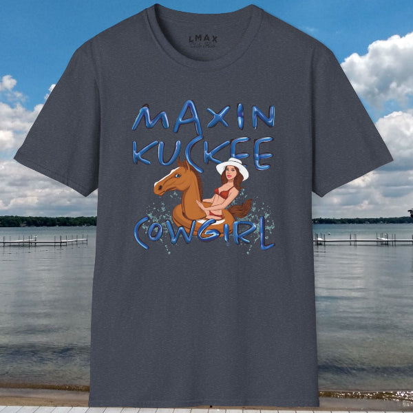Funny Lake Maxinkuckee Cowgirl T-Shirt