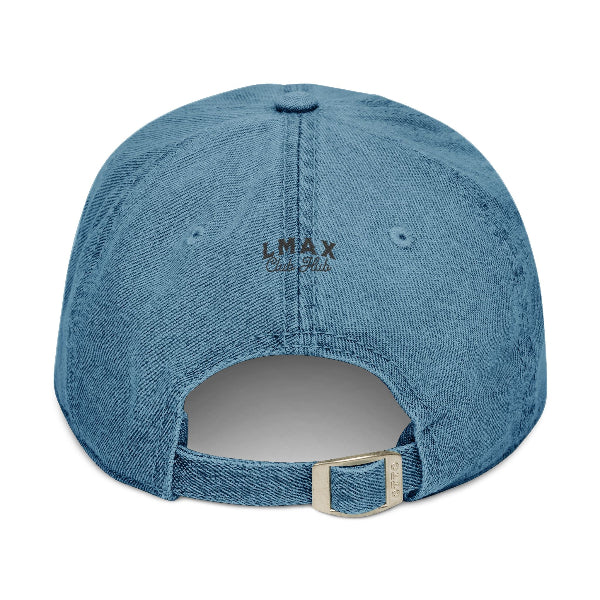 Denim Hat with 'Lake Maxinkuckee' and Rainbow Embroidery