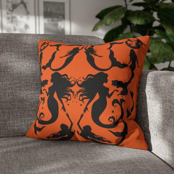 Mermaid silhouettes pillow case front