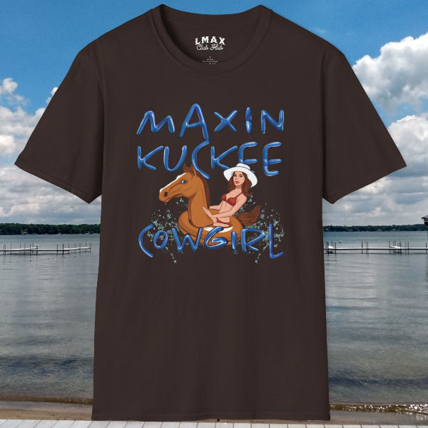 Funny Lake Maxinkuckee Cowgirl T-Shirt