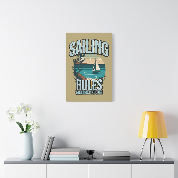 Sailing Rules, Lake Maxinkuckee, Culver, Indiana, Matte Canvas Print, Stretched, 1.25" Depth