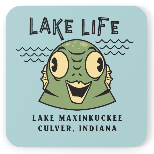 graphic of a water creature and text Lake Life Lake Maxinkuckee Culver Indiana