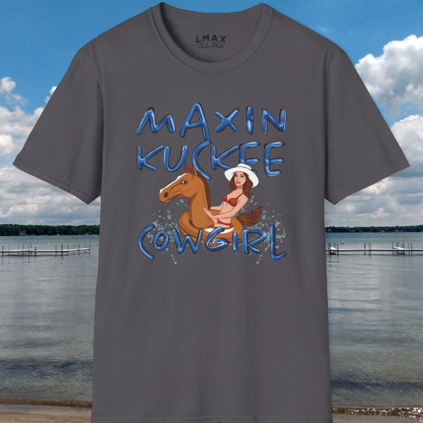 Funny Lake Maxinkuckee Cowgirl T-Shirt