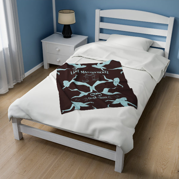 Mermaids in Silhouette (TWINSIES) Velveteen Plush Blanket - small