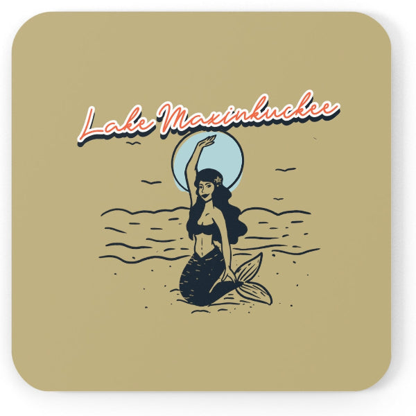 graphic of a mermaid waiving and text Lake Maxinkuckee Culver Indiana