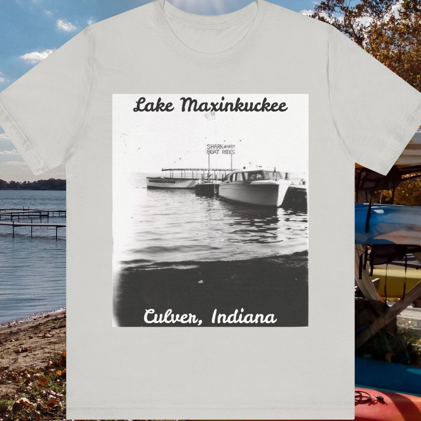 Lake Maxinkuckee Speed Boat Rides Vintage Unisex Jersey Short Sleeve Tee