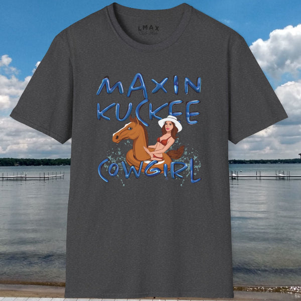 Funny Lake Maxinkuckee Cowgirl T-Shirt