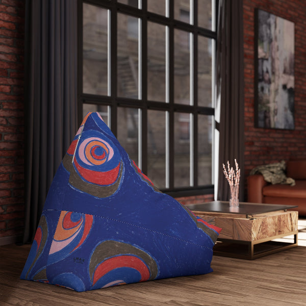 features an abstract design in fun colors