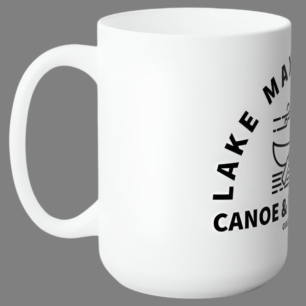 graphic of a canoe and paddle with text Lake Maxinkuckee Canoe & Kayak Club, Culver Indiana