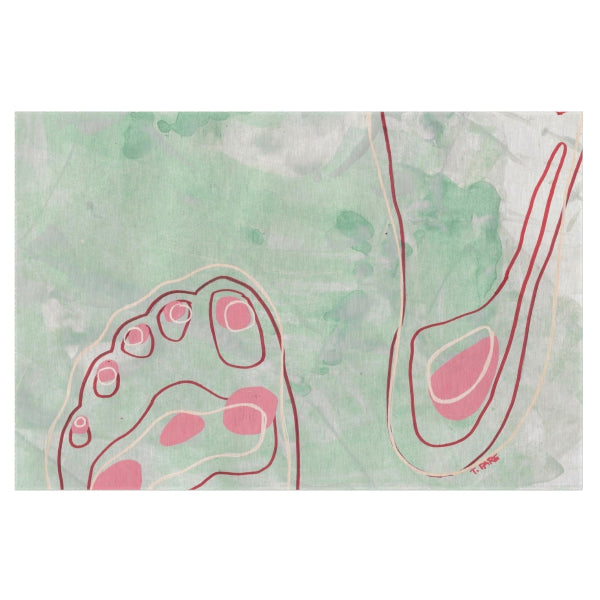 graphic of line drawing footprints