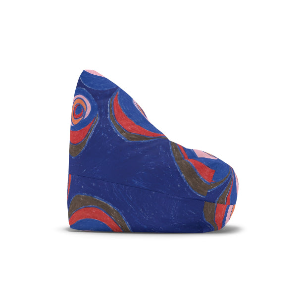 features an abstract design in fun colors