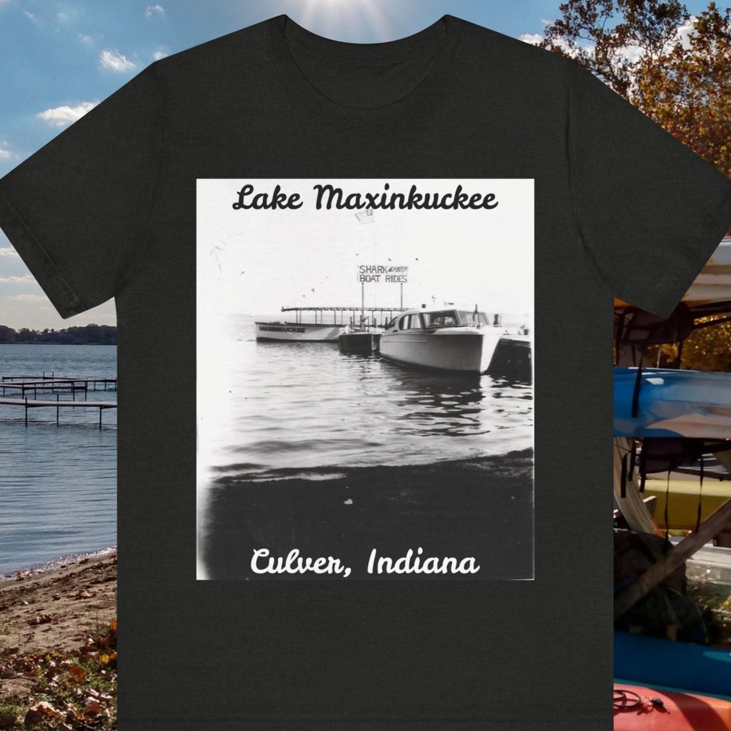 Lake Maxinkuckee Speed Boat Rides Vintage Unisex Jersey Short Sleeve Tee