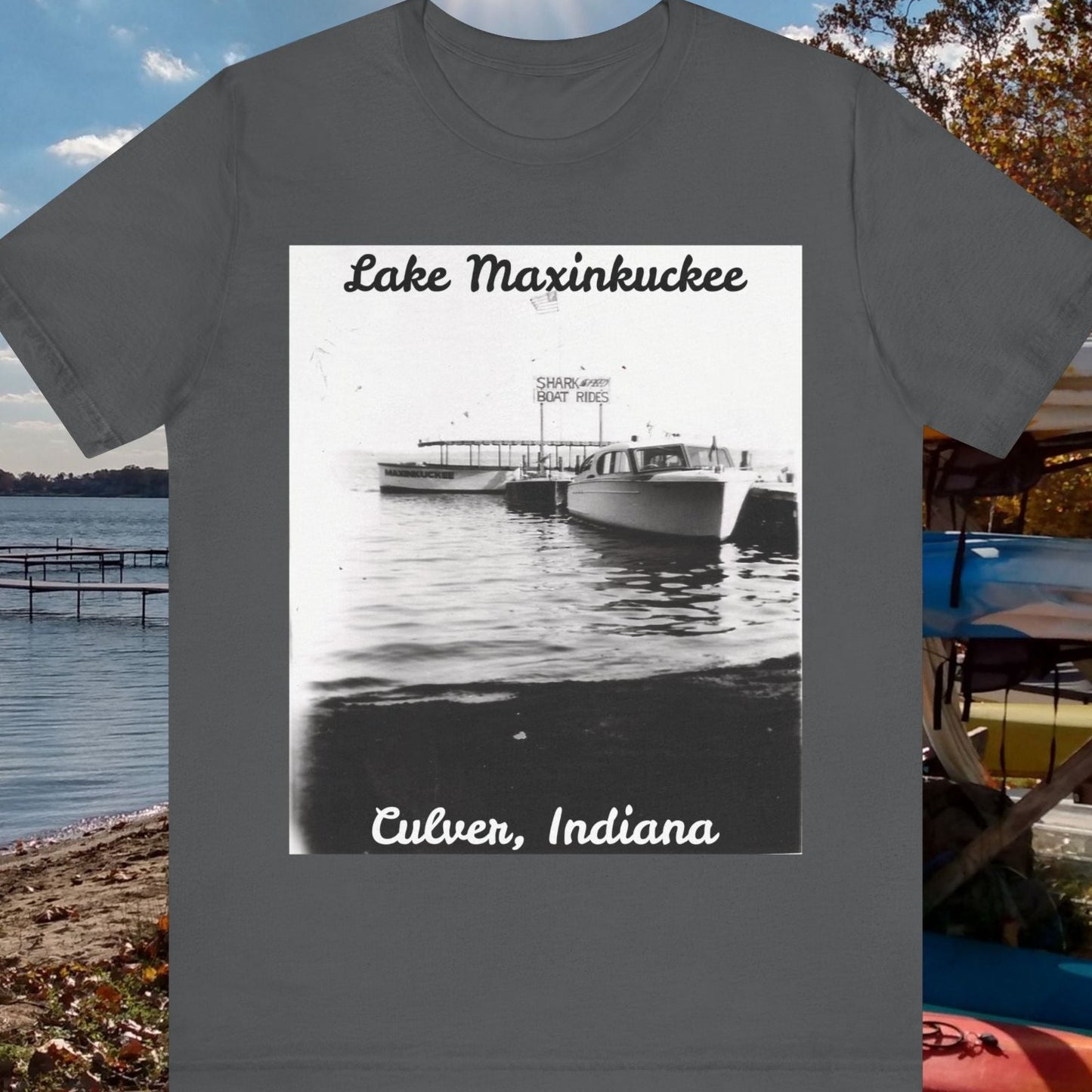 Lake Maxinkuckee Speed Boat Rides Vintage Unisex Jersey Short Sleeve Tee