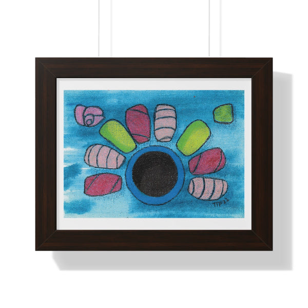 Sushi Blue Plate Special #5 Rainbow Roll, Framed Horizontal Poster