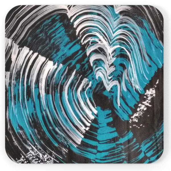Jellyfish Slinky #12 abstract graphic in black, white, turquoise