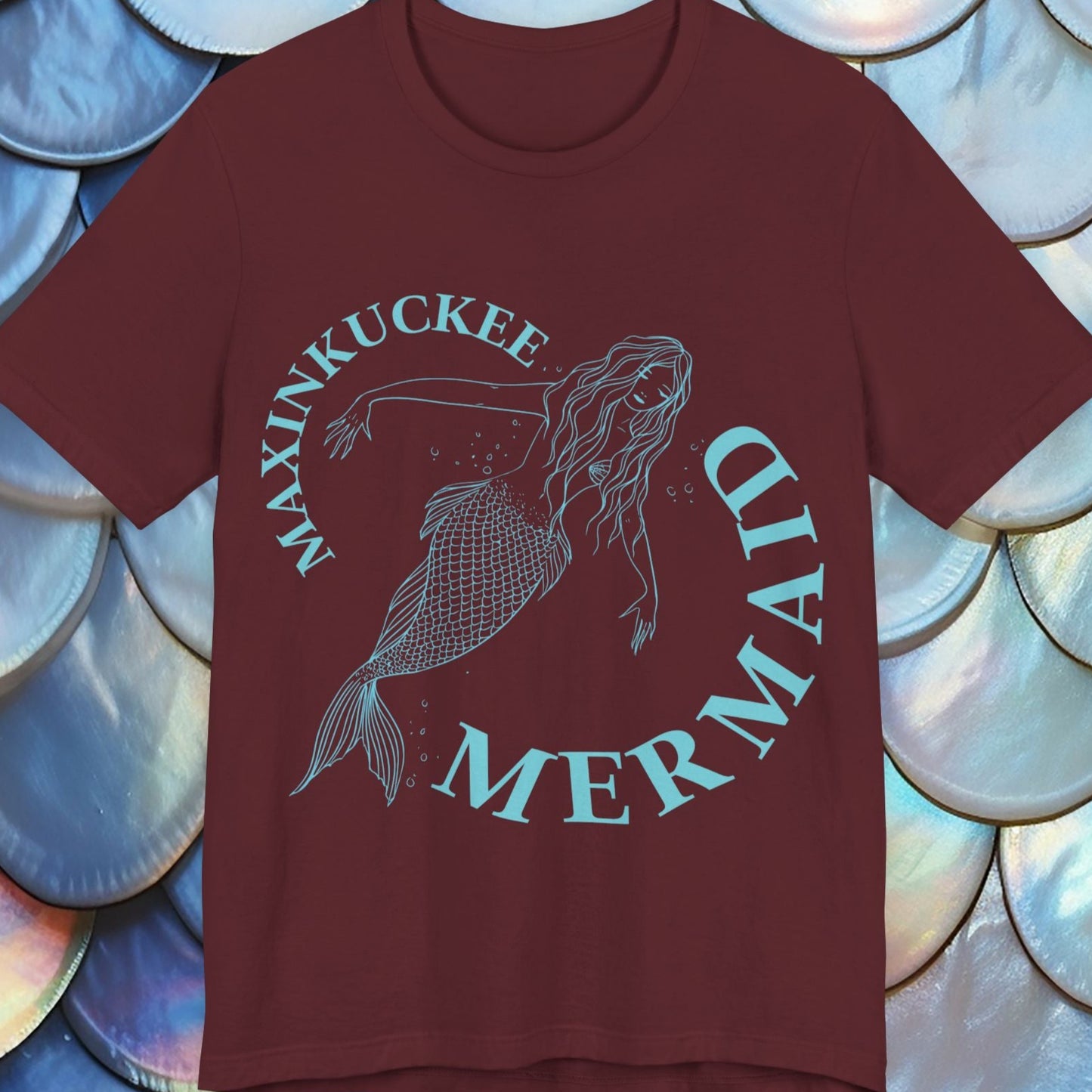 Drifter Mermaid Graphic Unisex Jersey Short Sleeve Tee in maroon