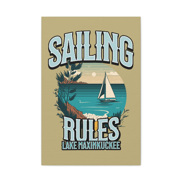 Sailing Rules, Lake Maxinkuckee, Culver, Indiana, Matte Canvas Print, Stretched, 1.25" Depth