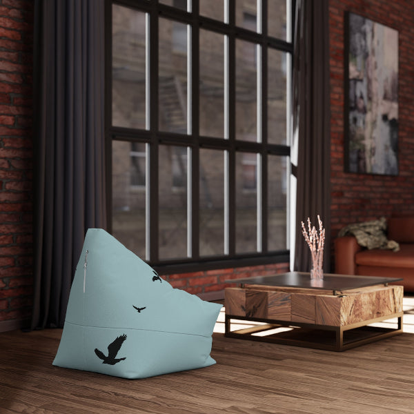 This custom bean bag cover features the Culver water tower and turkey vultures silhouettes