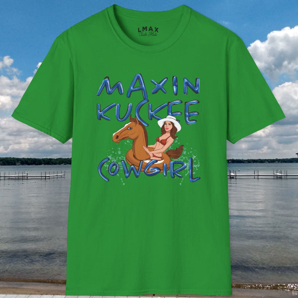 Funny Lake Maxinkuckee Cowgirl T-Shirt