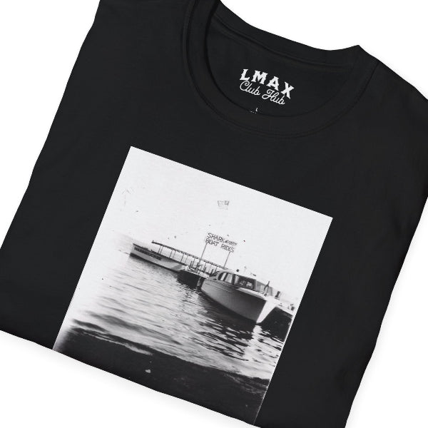 Shark Speedboat Rides on Lake Maxinkuckee, Culver, Indiana, vintage photo, Unisex Softstyle Tee