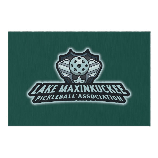 graphic of two pickleball paddles crossed with text Lake Maxinkuckee Pickleball Association