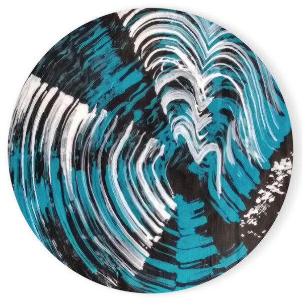 Jellyfish Slinky #12 abstract graphic in black, white, turquoise
