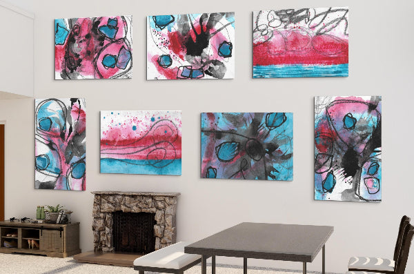 Mysteries of the Shoreline #5, water themed Pod Canvas Gallery Wrap, Ready to Hang Abstract Wall Art