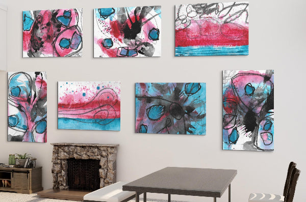Mysteries of the Shoreline #6, water themed Pod Canvas Gallery Wrap, Ready to Hang Abstract Wall Art