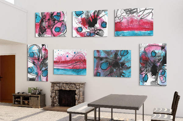 Mysteries of the Shoreline #3, water themed Pod Canvas Gallery Wrap, Ready to Hang Abstract Wall Art